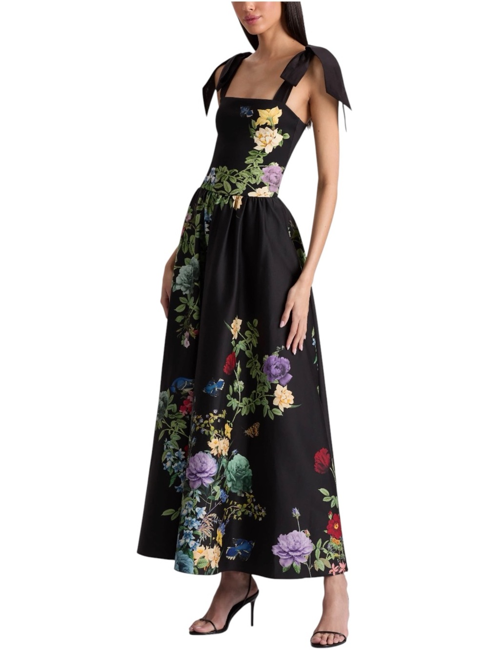 NWT Alice + Olivia Oriana Drop Waist Venus Floral Dress Size 2 - Picture 5 of 12